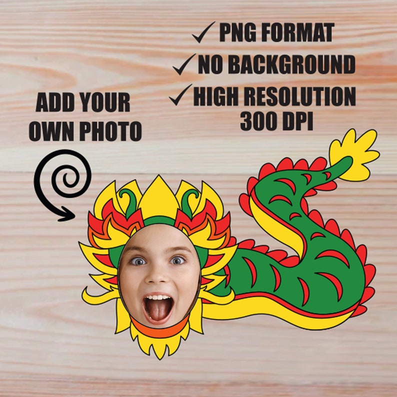 Chinese New Year Add Your Own Photo Picture PNG Dragon & Lion Add Photo