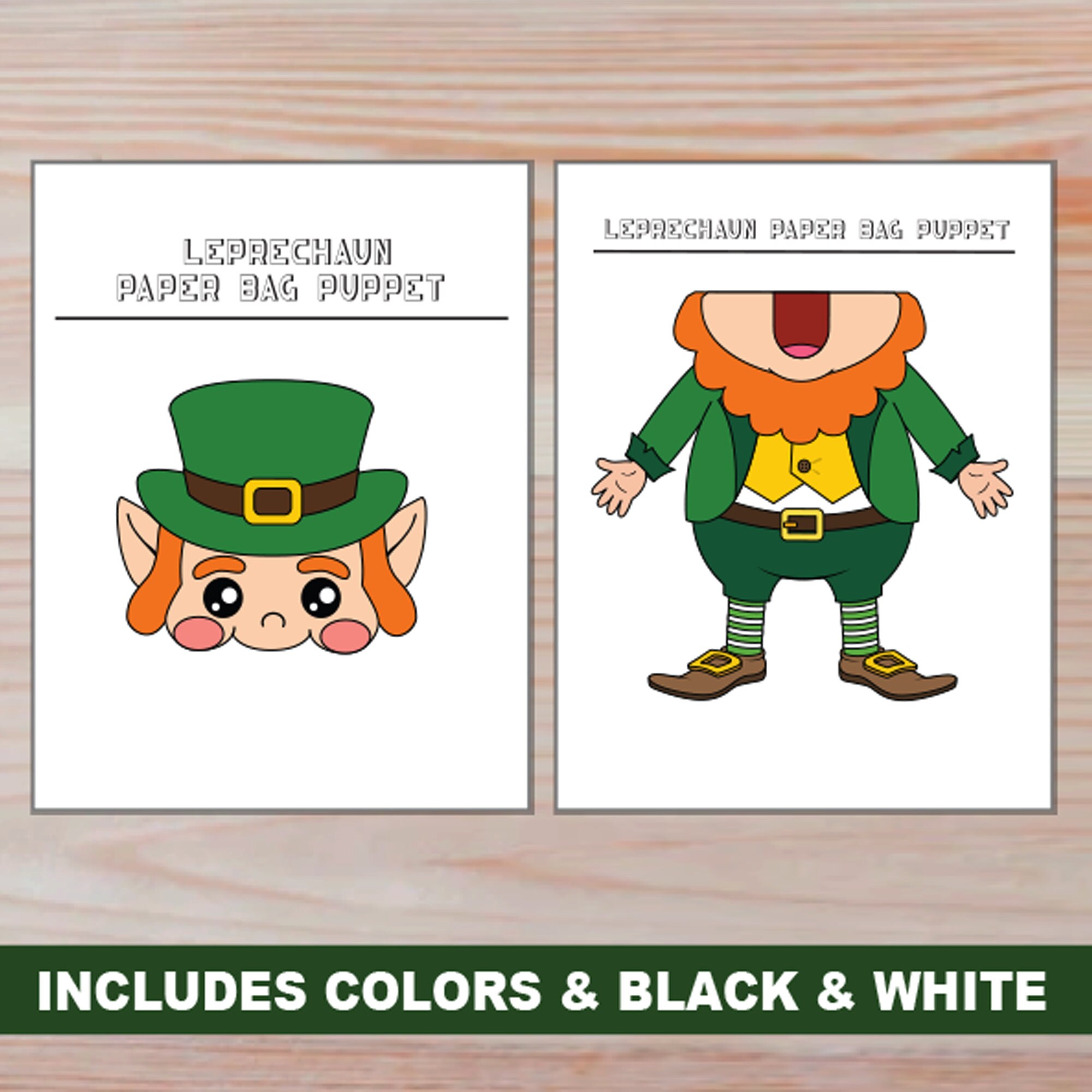 leprechaun-paper-bag-puppet-st-patrick-s-day-activity-craft-for-kids-printable-diy-puppet-for-classroom-party-or-puppet-show-etsy