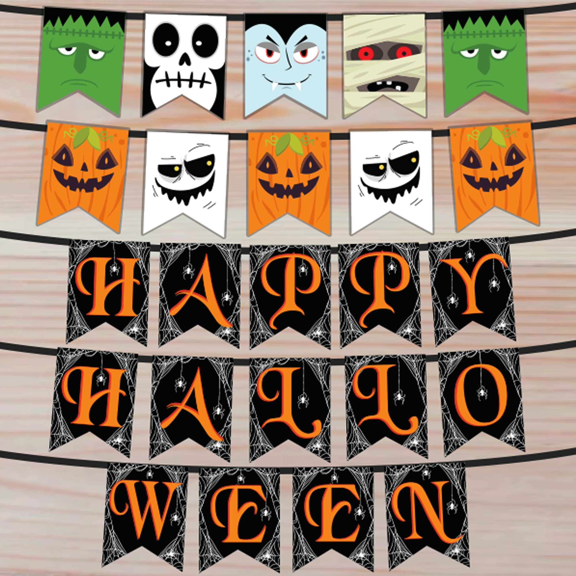 AJEYPMZ ハッピーハロウィン バナー ガーランド セット スパイ AJEYPMZ ハッピーハロウィン バナー ガーランド セット スパイ