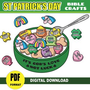 St. Patrick's Day Bible Lesson Craft | Blessings Lucky Charms Craft Activity for Christian Kids at Sunday School | Printable PDF