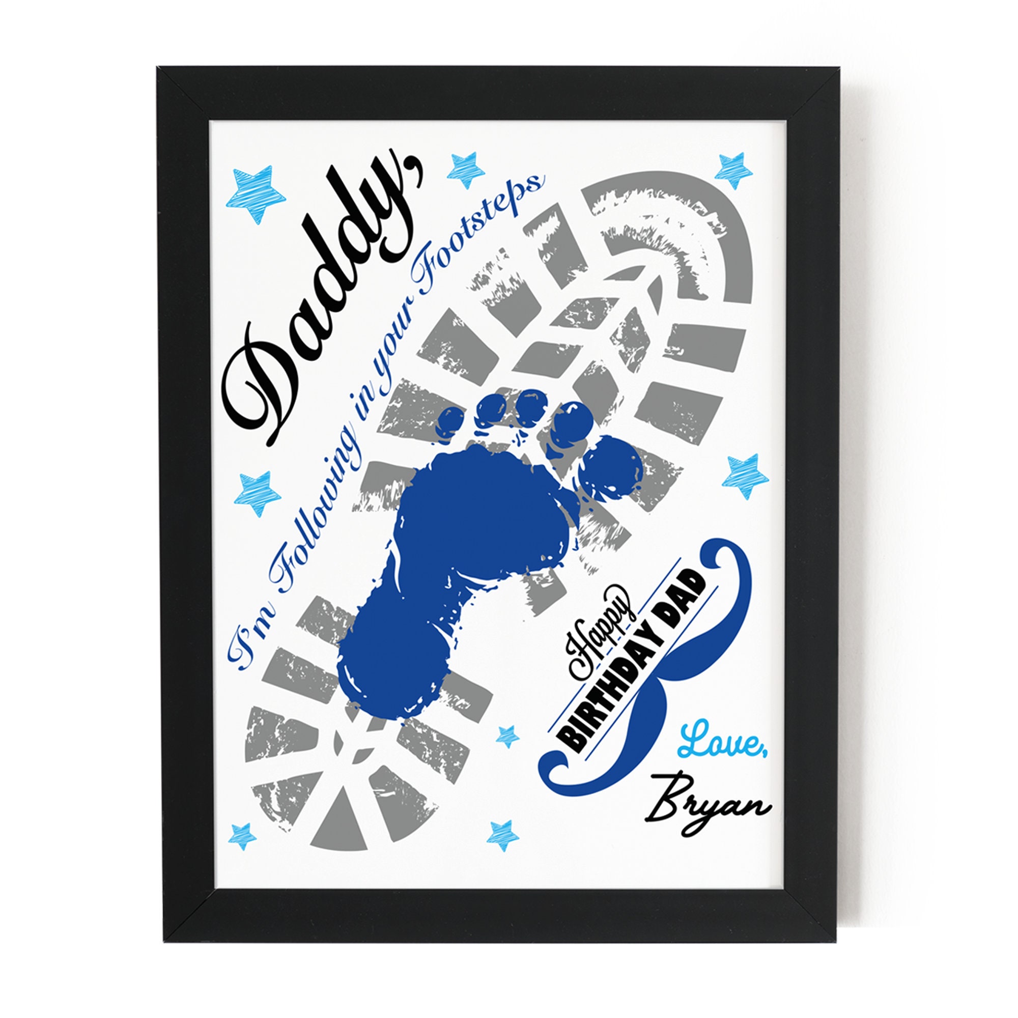Dads Birthday Footprint Art Footsteps Happy Birthday Gift From Son