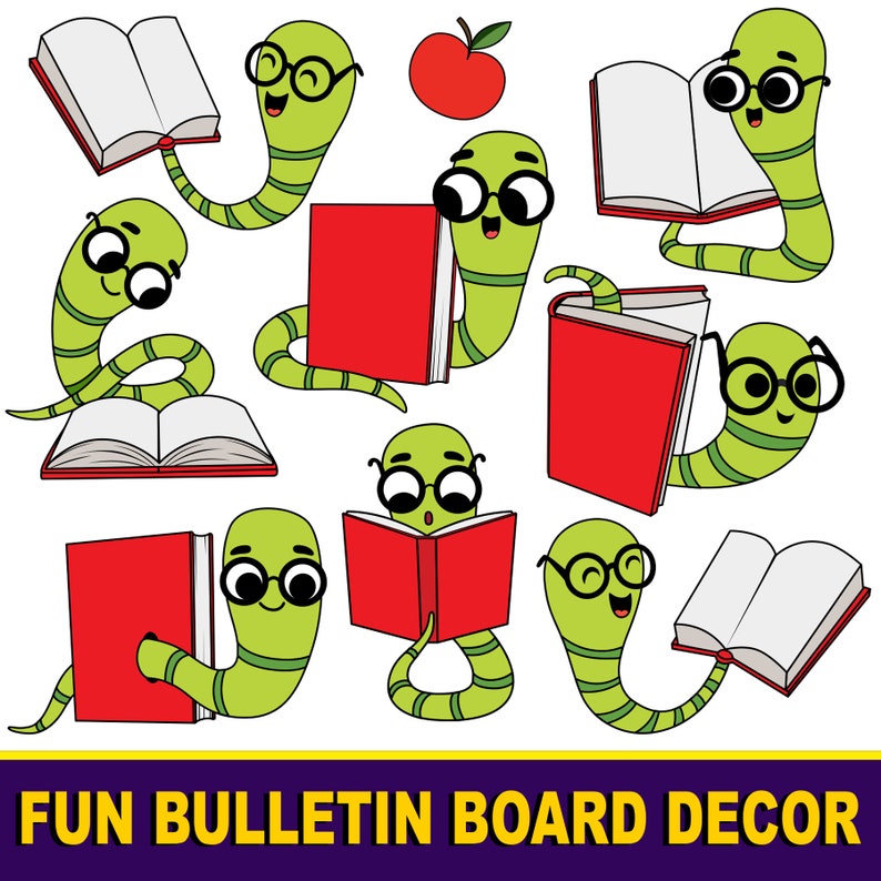 Printable Reading Bulletin Board Display | Bookworm Editable Classroom ...