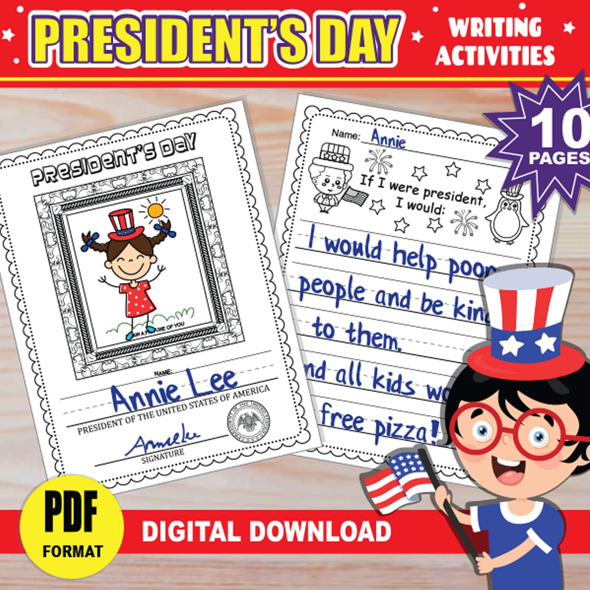 president's day writing activities | if i were president printable