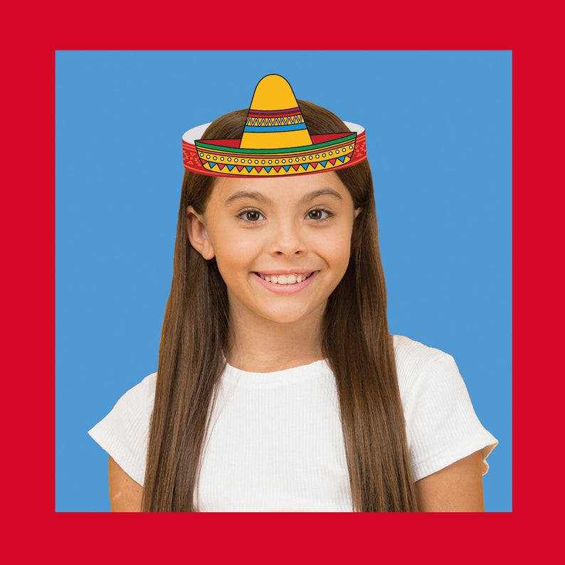 Cinco De Mayo Paper Crowns for Kids | Fiesta Paper Hat Headbands ...
