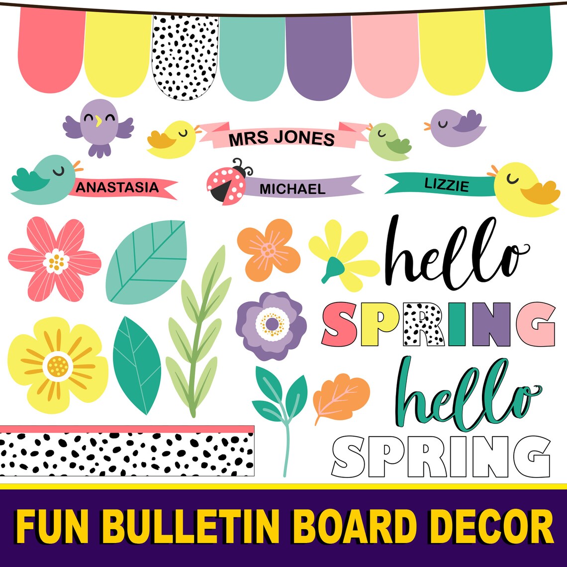 Spring Bulletin Board Kit PRINTABLE Classroom Decor March - Etsy