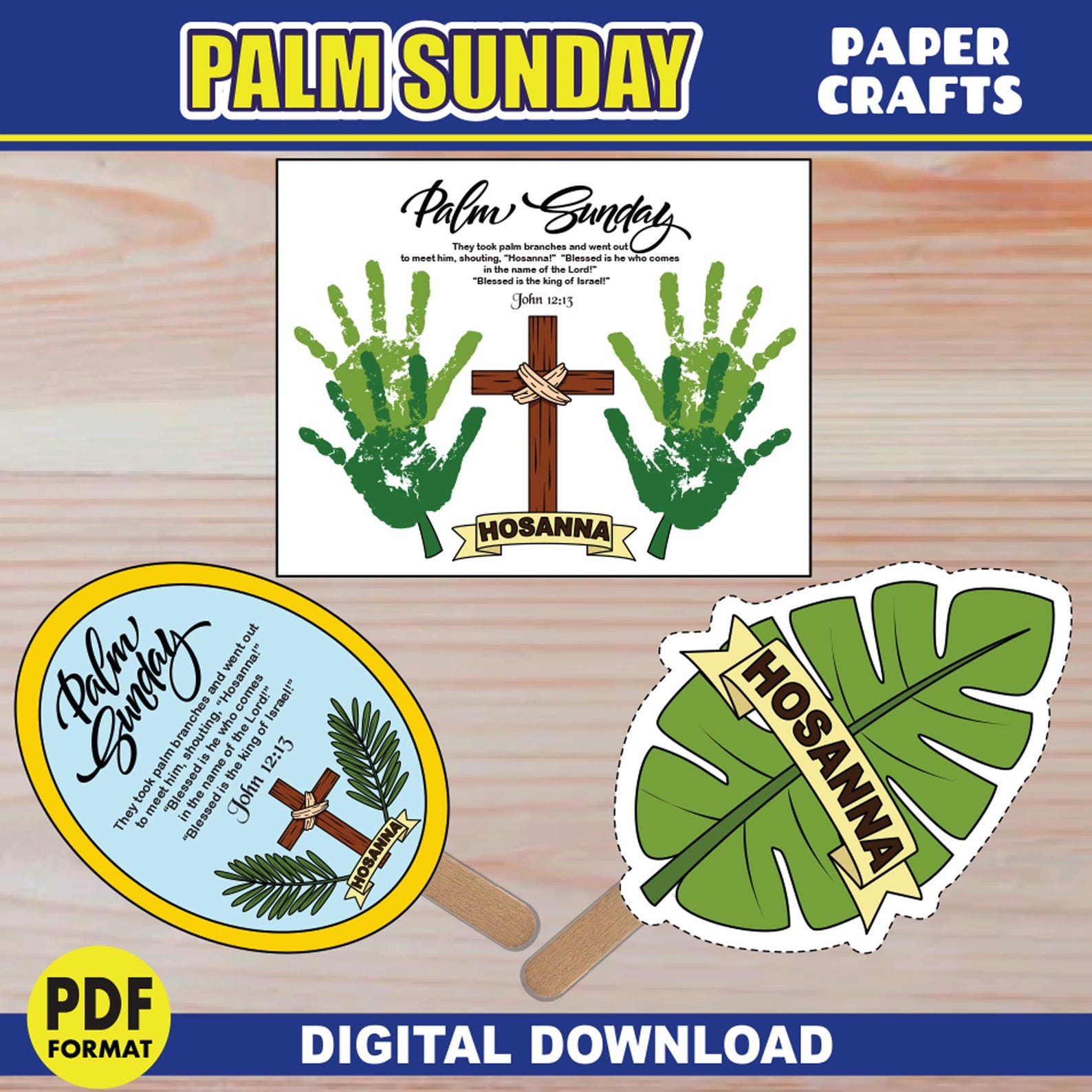 Palm Sunday Crafts Bundle | Holy Week Printable Activities | Handprint ...