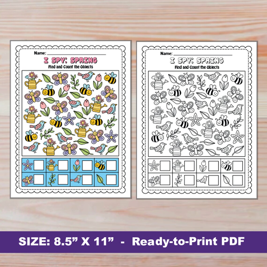 Spring I Spy Game | Kids Printable Activity Sheet (digital Download) - Etsy