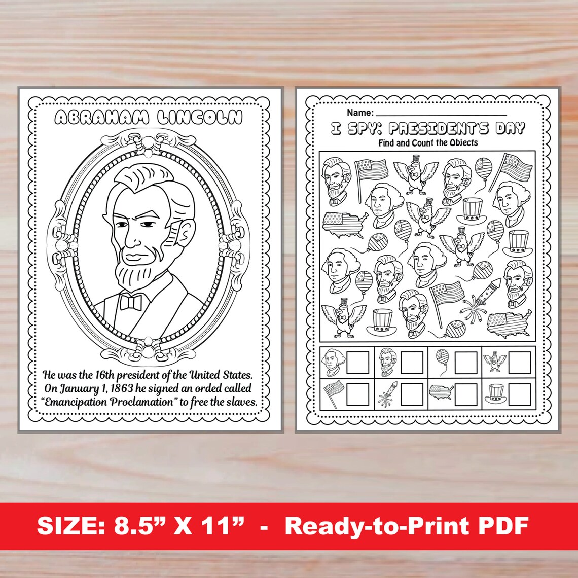 President's Day Activities for Kids PRINTABLE US - Etsy