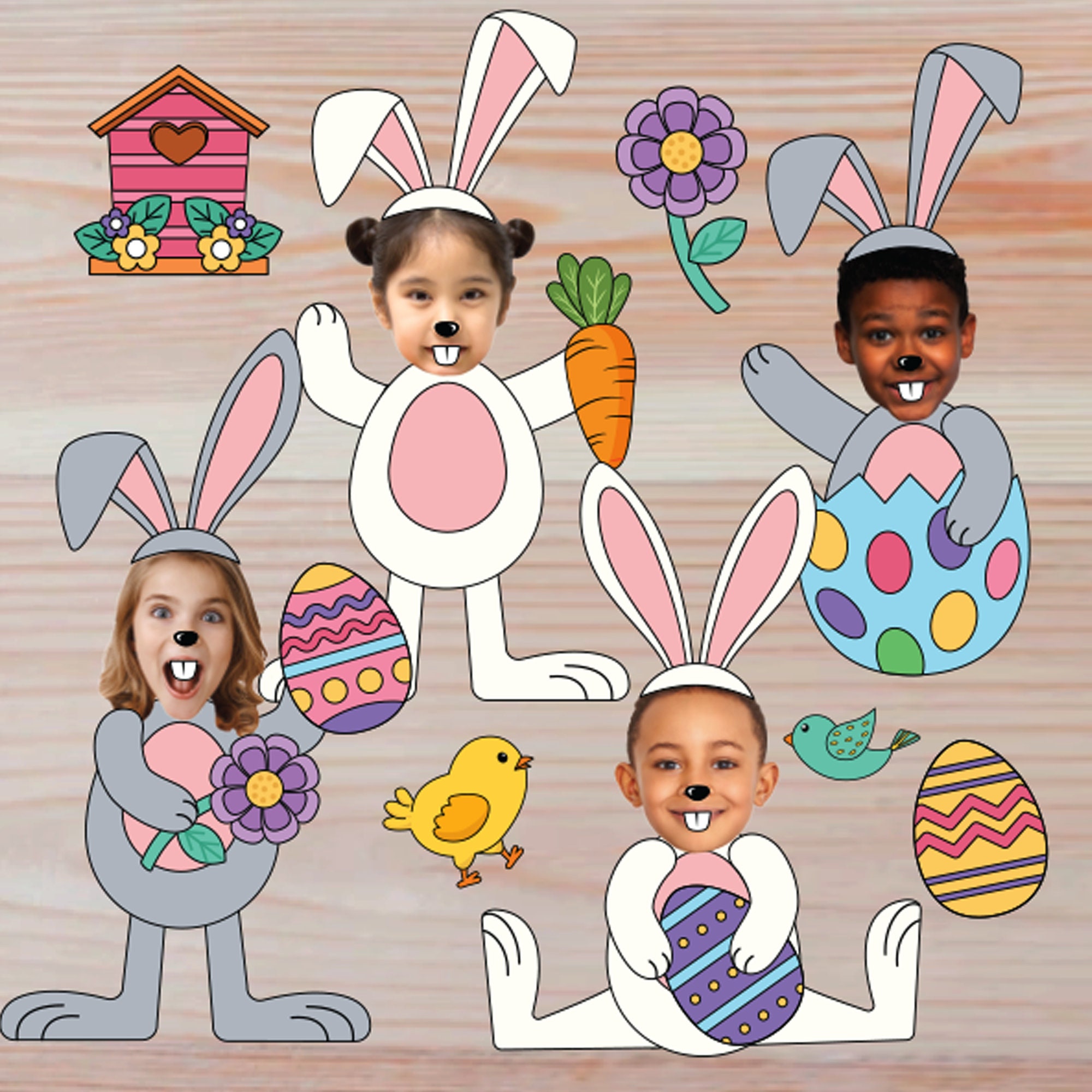 Easter Craft for Bulletin Board & Decor Easter Bunny Yourself Face