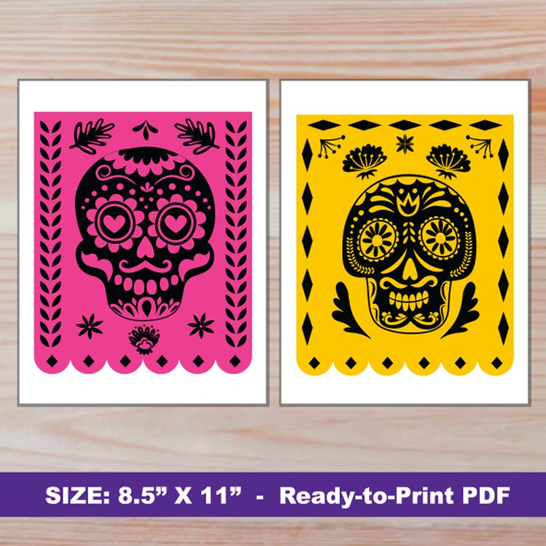 Dia De Los Muertos PRINTABLE Banner Day of the Dead Garland Pennant