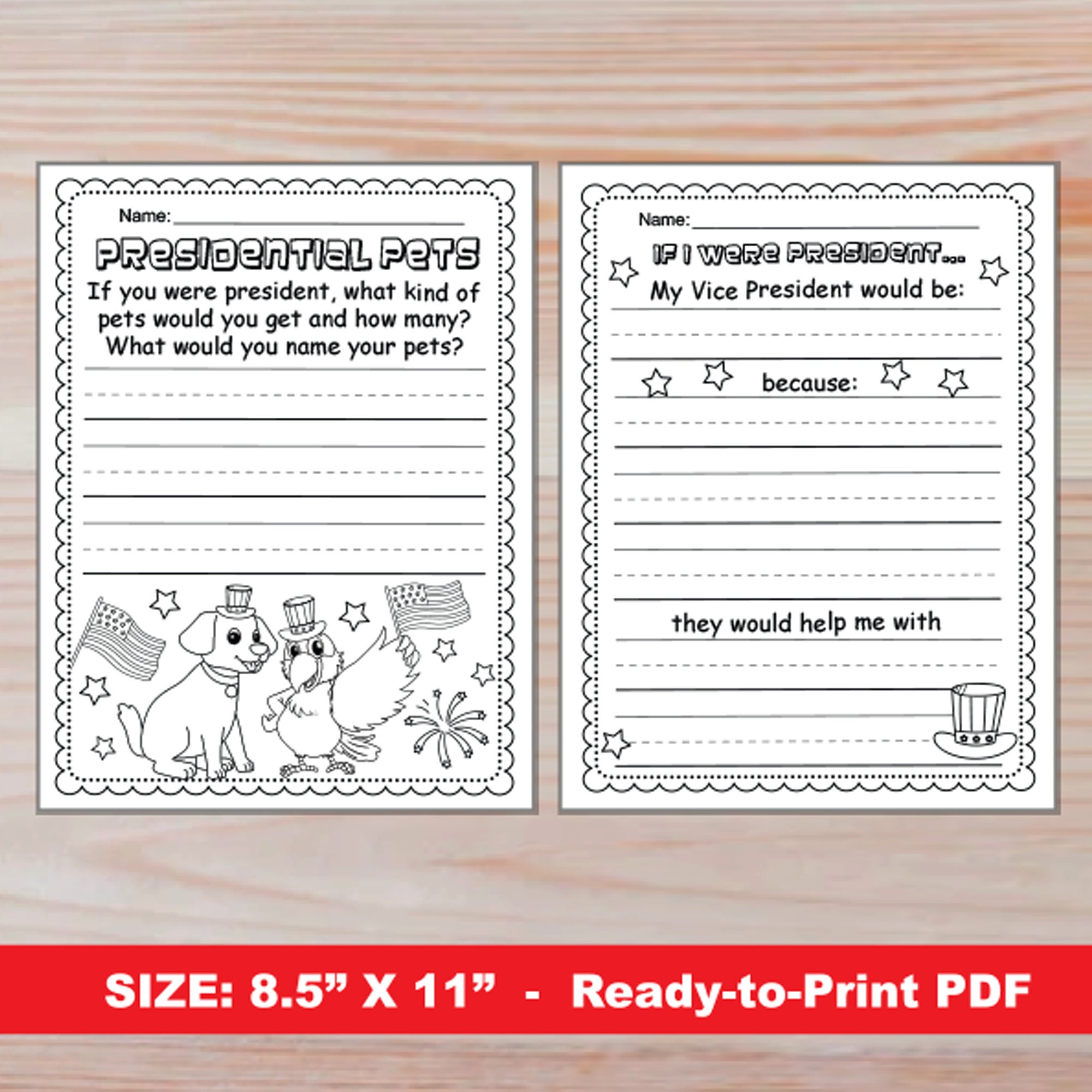 president's day writing activities | if i were president printable