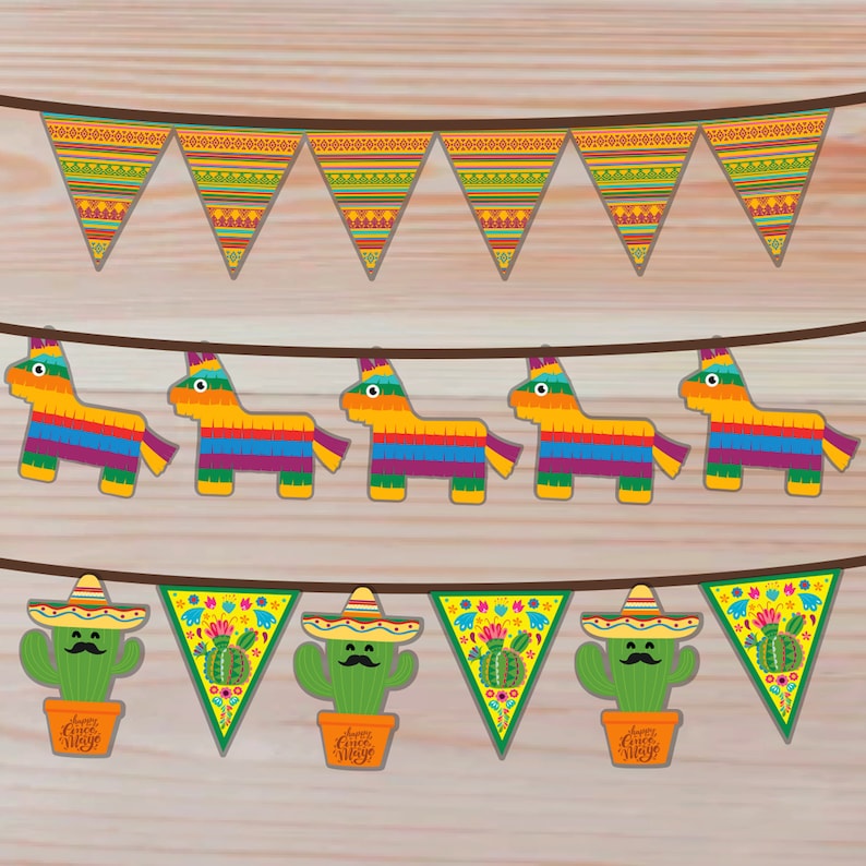 Cinco De Mayo Printable Banner Mexico Fiesta Pennant | Etsy