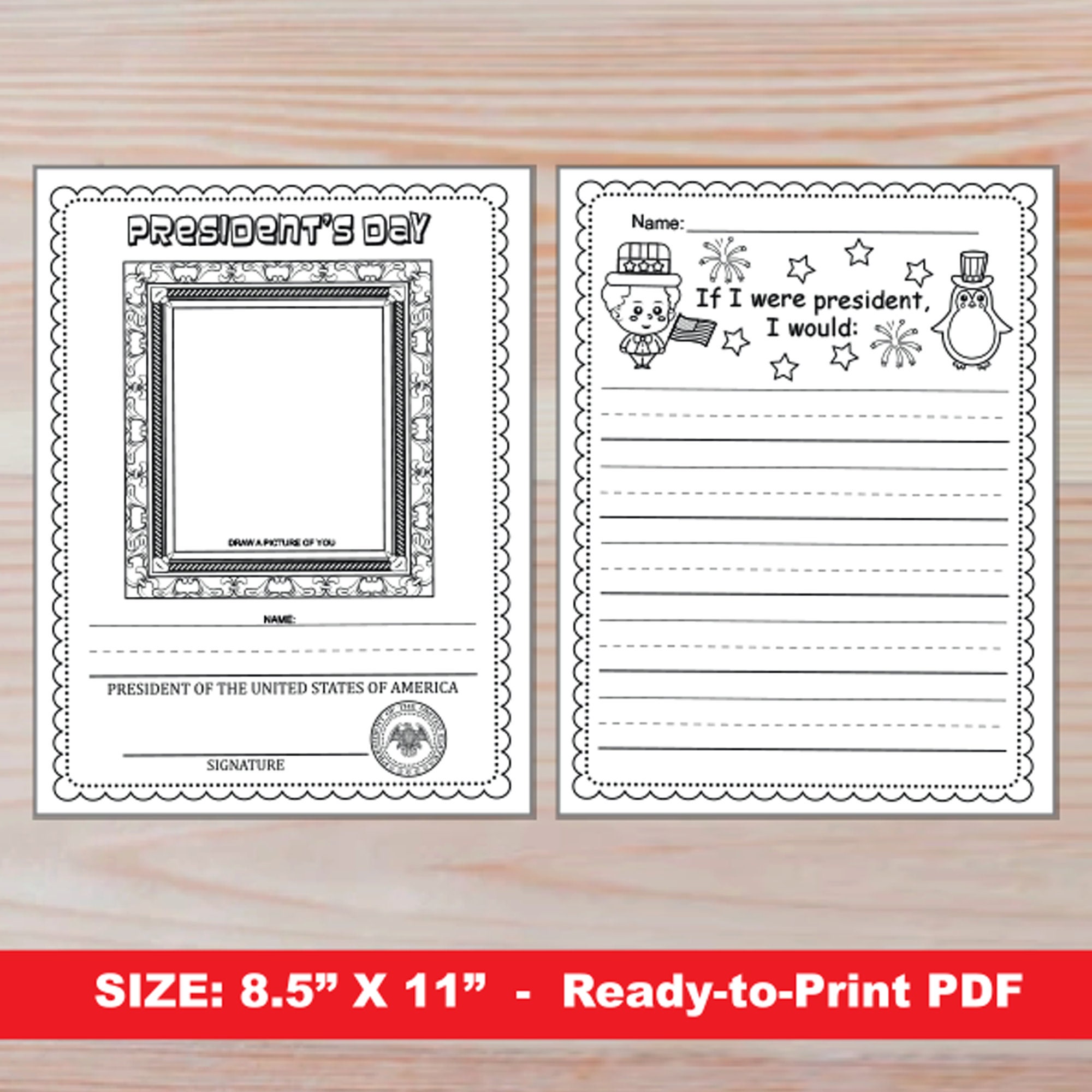 president's day writing activities | if i were president printable