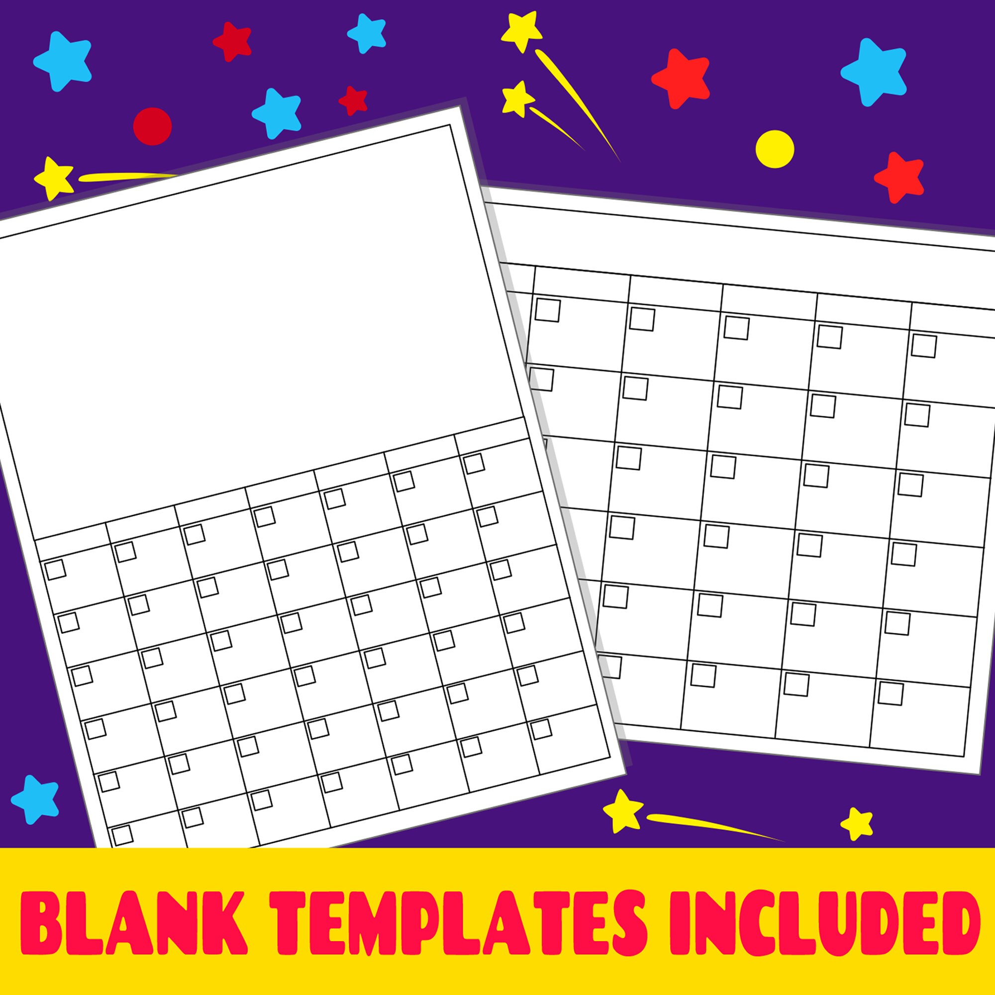 Printable Coloring Calendar for Kids Digital Download - Etsy