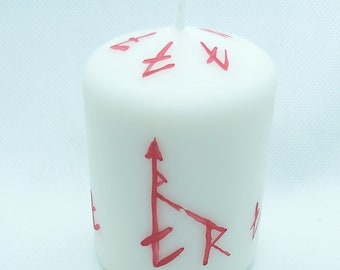 Prosperity universal runic candle. Activates money energy in your life. Gives ideas for your work and best career results.