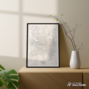 Mapa de Berlín para personalizar, Póster minimalista, Plano de la ciudad muy detallado sobre fondo blanco para imprimir - Archivo digital -