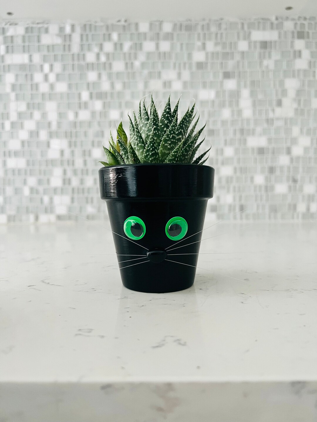 Black Cat Planter Pot Green Eyes With Whiskers For Indoor Houseplants black-cat-planter-pot-green-eyes-with-whiskers-for-indoor-houseplants