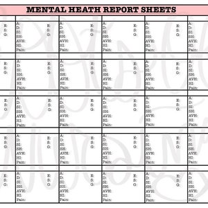 Krankenpflege Psychische Gesundheit Report Sheet