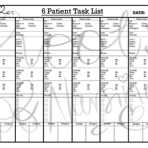 CNA 6 Patient Task List
