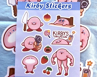 Feuille d’autocollants Kirby (mèmes)