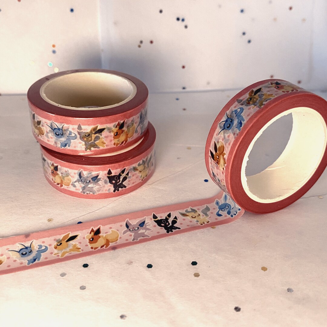 Eeveelution Pokemon Washi Tape Cute Stationary Crafting Tape 15MM X 10M