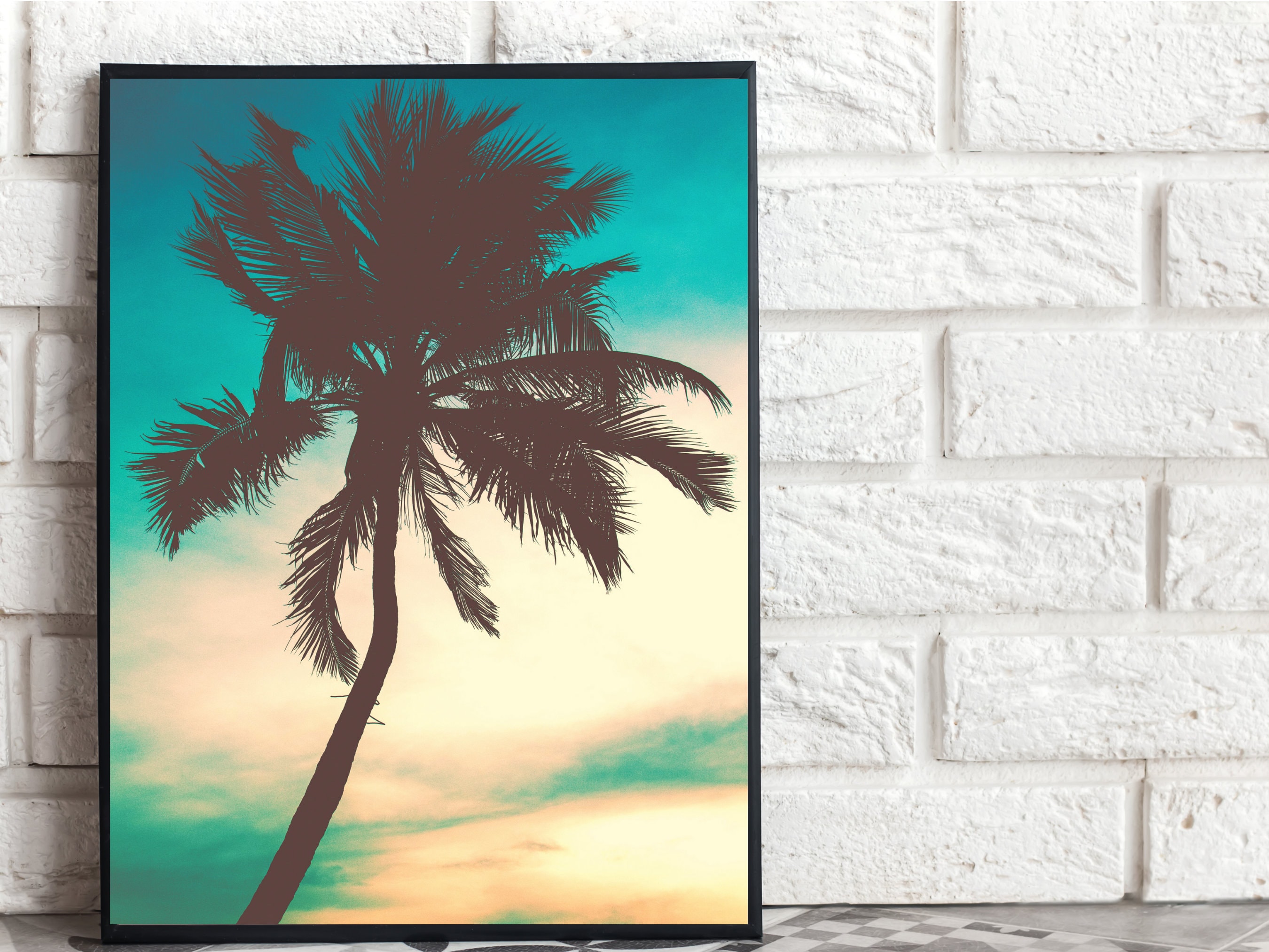 Wall Decor for Beach House Beach Palm Tree for Gift Palm Tree Wall Art Digital Download Sunset Palm Tree Beach Photo Palm Tree PNG