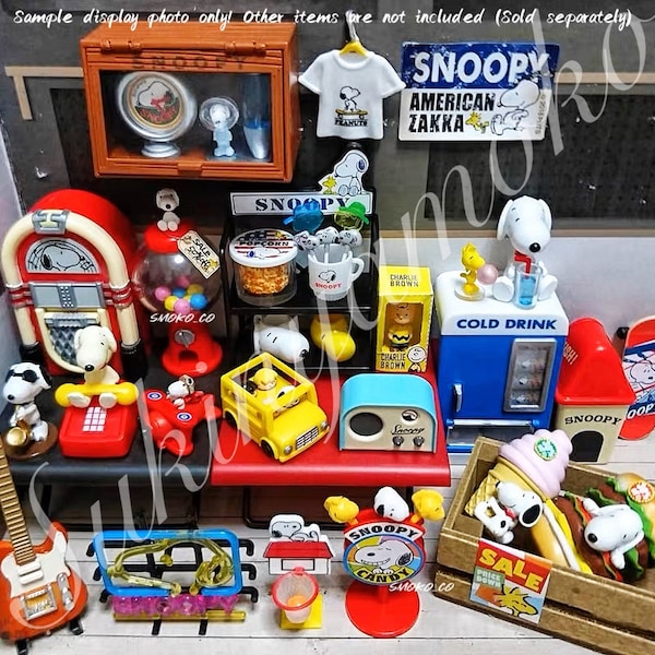 Discontinued RARE Popular Miniature Dollhouse Collection: RE-MENT Snoopy's American Zakka - Full set / Single theme