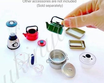 2020 Rare Popular Dollhouse Kitchen Tools Miniature Collection: Kettle, Hokuriku, Steamer, Blender, Salad Spinner, OXO Angled (RE-MENT Size)