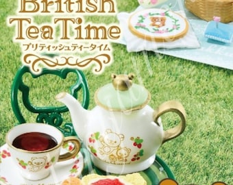 2017 Discontinued Miniature Dollhouse Collection: Rement RE-MENT Rilakkuma British Tea Time - Full Set.