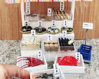 2009 Discontinued RARE ORCARA Miniature World Collection Seafood Market (Re-Ment Size) - Single