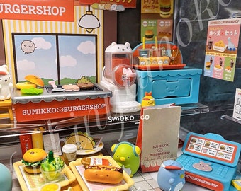 2021 Discontinued RARE Popular Miniature Dollhouse Collection: RE-MENT Sumikko Gurashi Burger Shop - Single Box