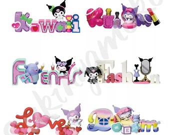 2025 Discontinued RARE Popular Miniature Dollhouse Collection:  RE-MENT Kuromi Words Collection - Single Box