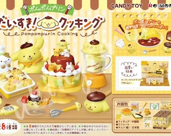 2025 Popular Miniature Dollhouse Collection: RE-MENT Sanrio Pompompuri Cooking - Single Box / Full set of 8pcs