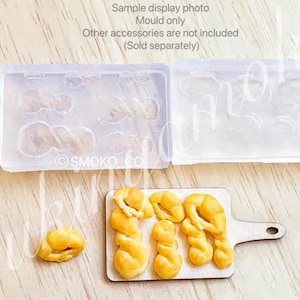 1/12 - 1/8 Scale DIY 3D Dollhouse Miniature Resin/Polymer Clays Mould to Make Twisted Donut #06a