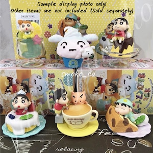 2021 Discontinued RARE Popular Miniature Dollhouse Collection: RE-MENT Crayon Shin-chan Manpuku Sweets Collection - Full set / Single Box