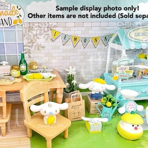 2023 Discontinued RARE Popular Miniature Dollhouse Collection: RE-MENT Sanrio Cinnamoroll Lemonade Stand - Single Box
