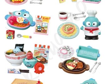 2025 Popular Miniature Dollhouse Collection: RE-MENT Sanrio Restaurant Hangyodon - Single Box / Full set of 8pcs