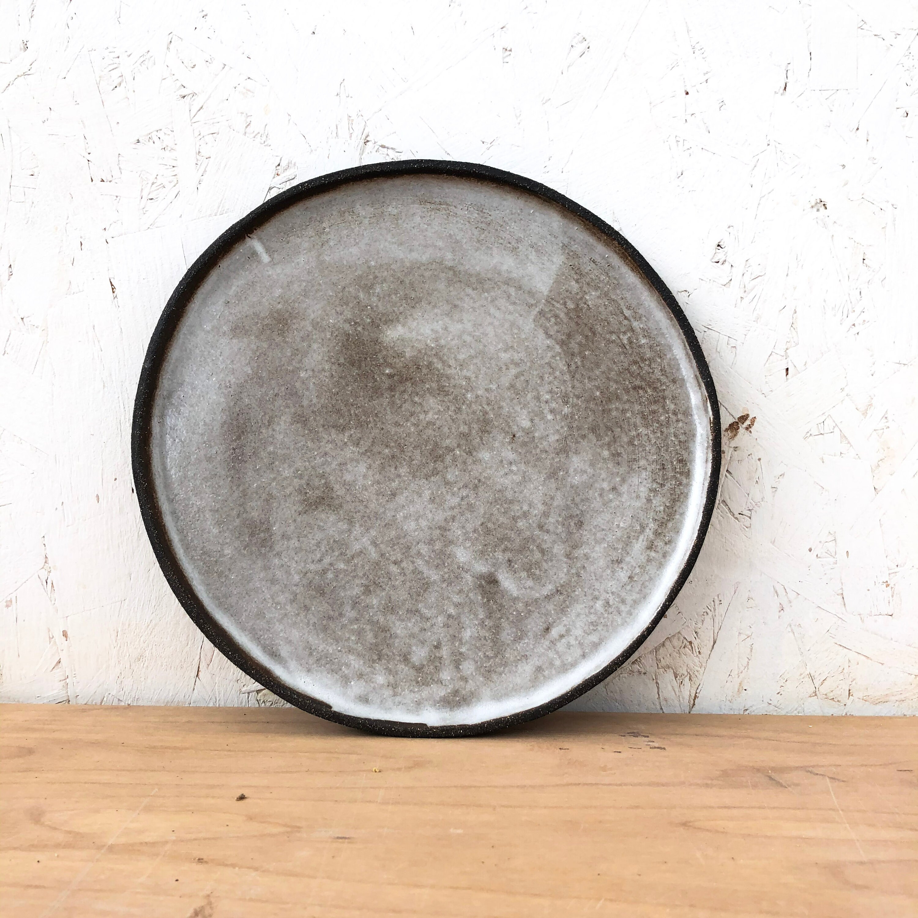 Handbuilt Black Stoneware Dinner Plate in Almond Glaze. Made Etsy UK