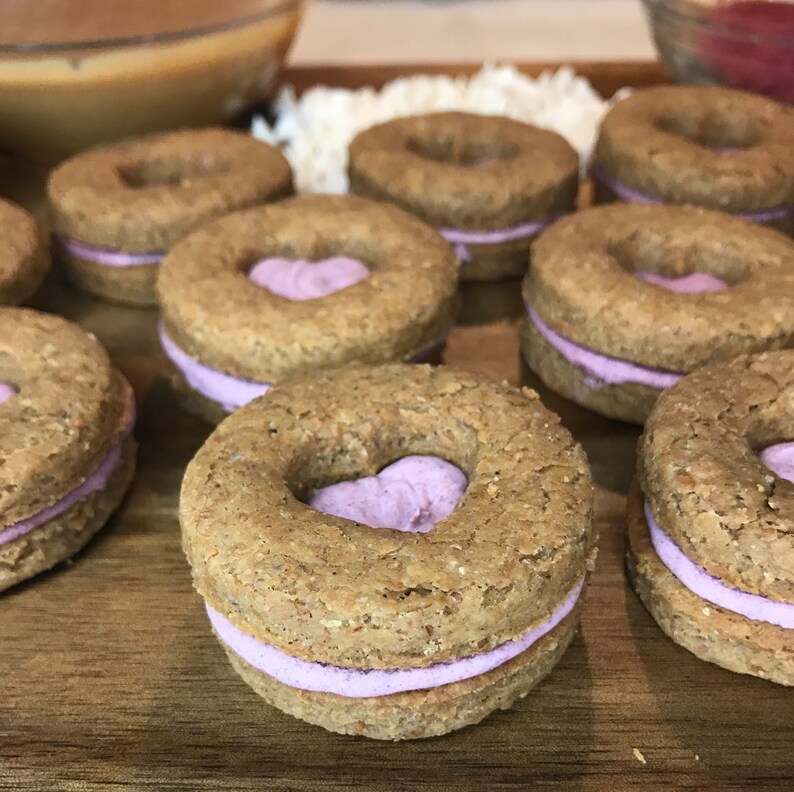 Peanut Butter Sandwich Cookies for Dogs Valentines Dog Treat Gourmet