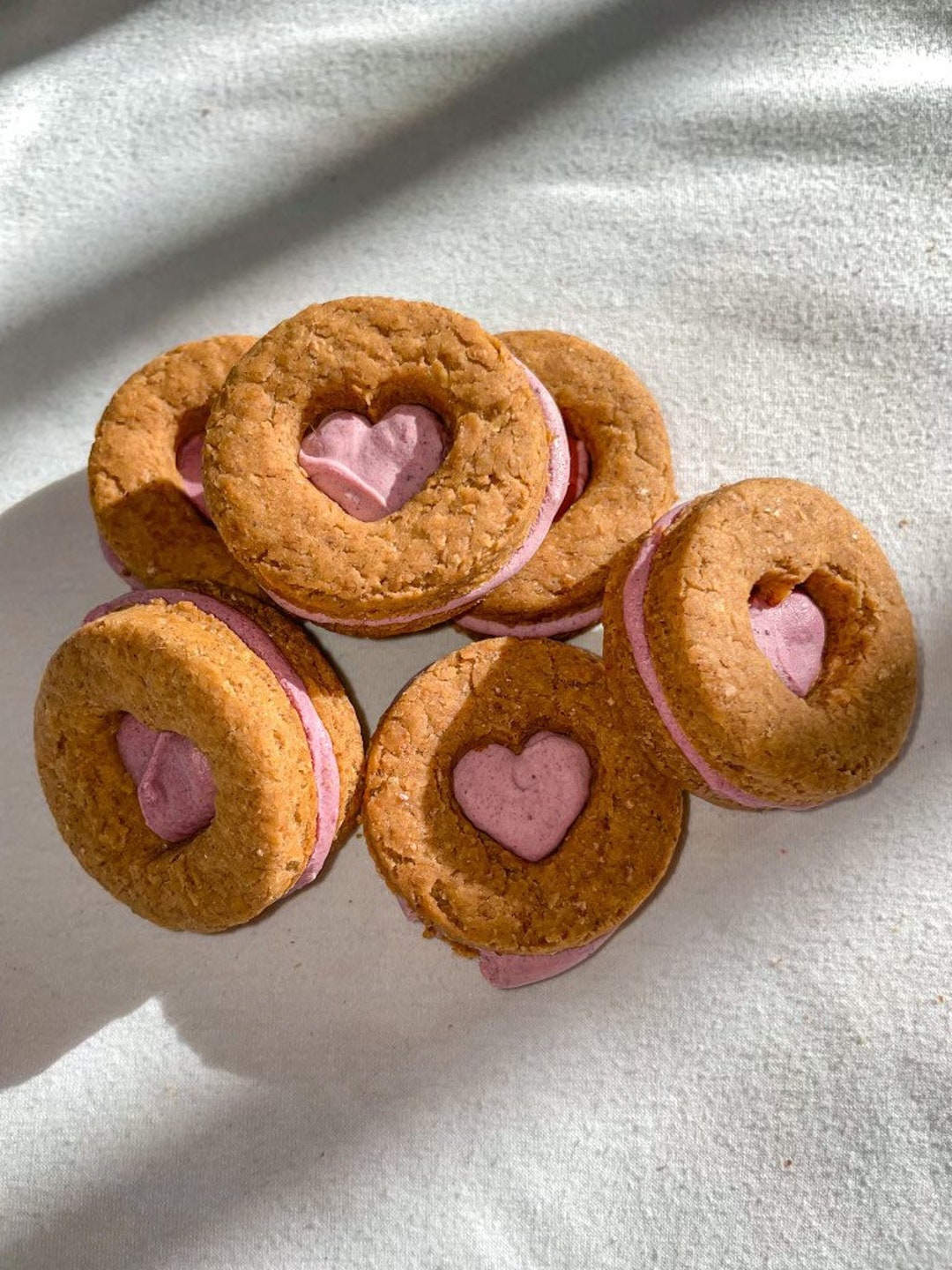 Peanut Butter Sandwich Cookies for Dogs Valentines Dog Treat Gourmet