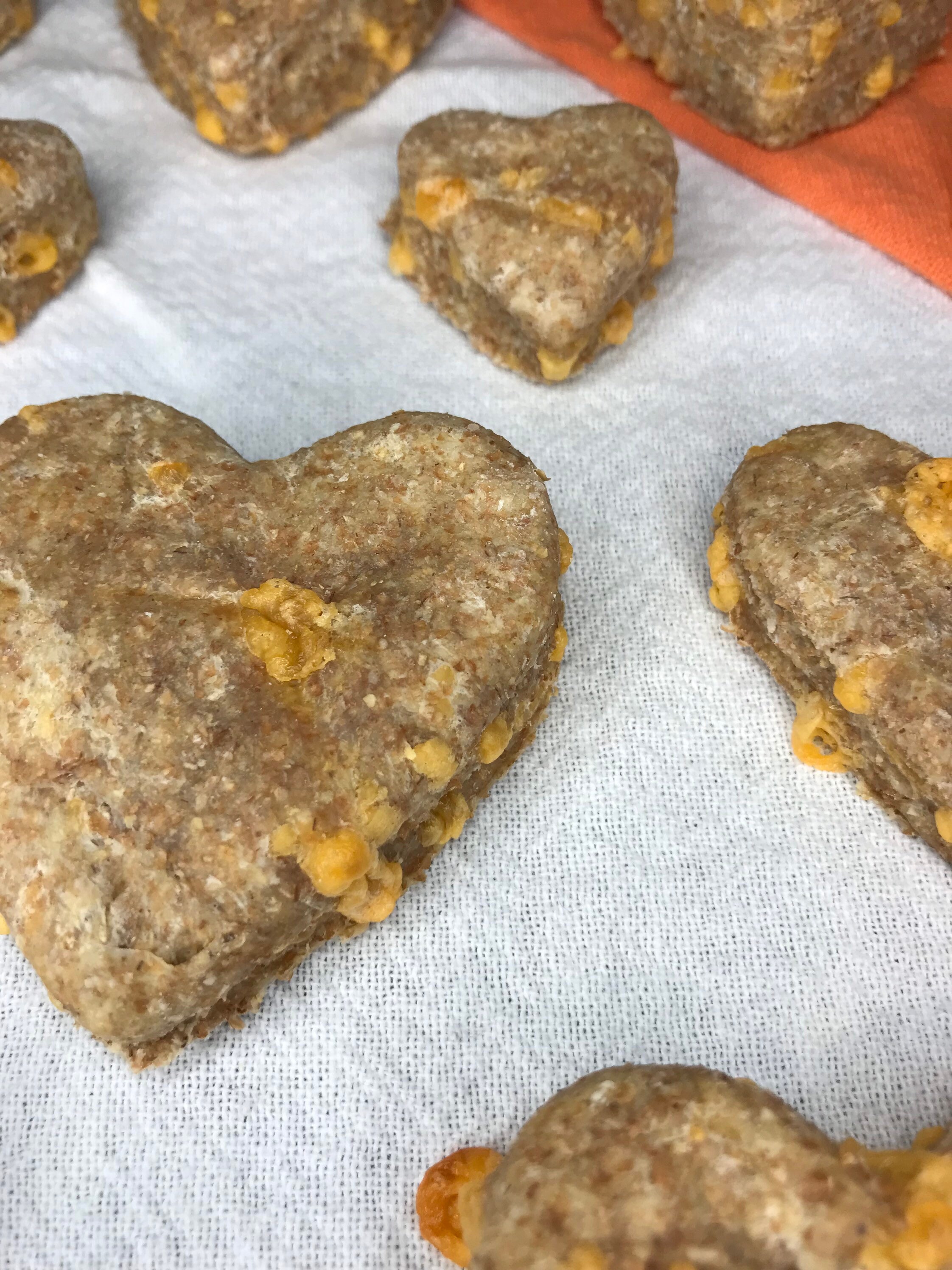 Heart Shaped Cheddar Cheese Dog Cookies Dog Biscuits Natural Dog Treats