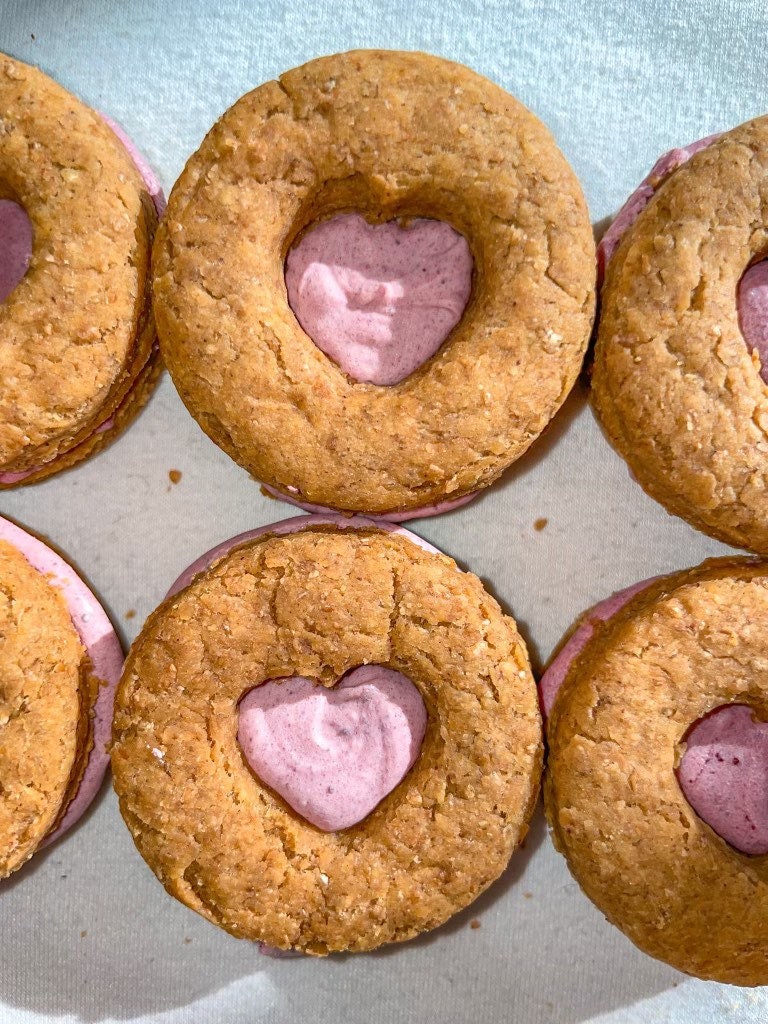 Peanut Butter Sandwich Cookies for Dogs Valentines Dog Treat Gourmet