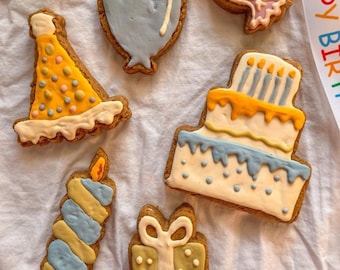 Handmade Peanut Butter Dog Birthday Cookies | Dog-Safe Icing