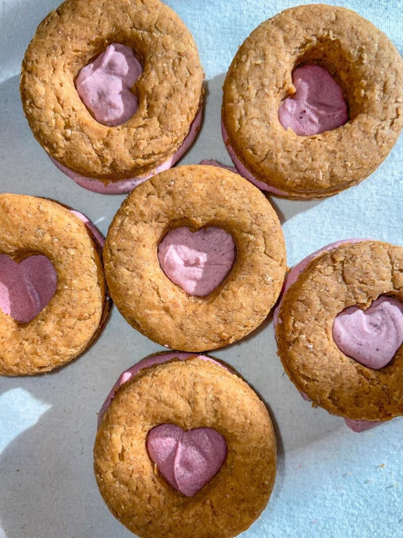 Peanut Butter Sandwich Cookies for Dogs Valentines Dog Treat Gourmet