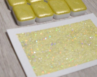 Sunny - Glitter watercolor quarter pan or cup