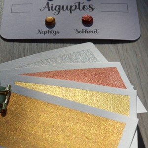 Aiguptos Dot card de 4 aquarelles métallisées aquarelles artisanales peinture pour artiste peinture calligraphie main image 6