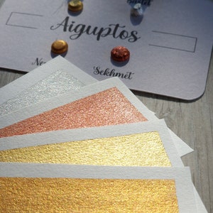 Aiguptos Dot card de 4 aquarelles métallisées aquarelles artisanales peinture pour artiste peinture calligraphie main image 7