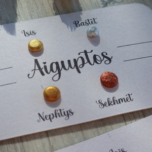 Aiguptos Dot card de 4 aquarelles métallisées aquarelles artisanales peinture pour artiste peinture calligraphie main image 8