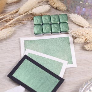 Rovaniemi | Metallic Watercolor Quarter Pan | Handmade Watercolor | Gift for Artist | Christmas Birthday Color