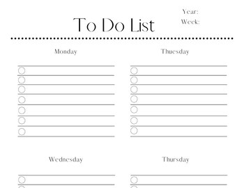 Daily Planner Printable Pdf Printable to Do List Daily - Etsy